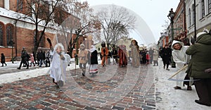 Three kings parades in Kaunas, Lithuania